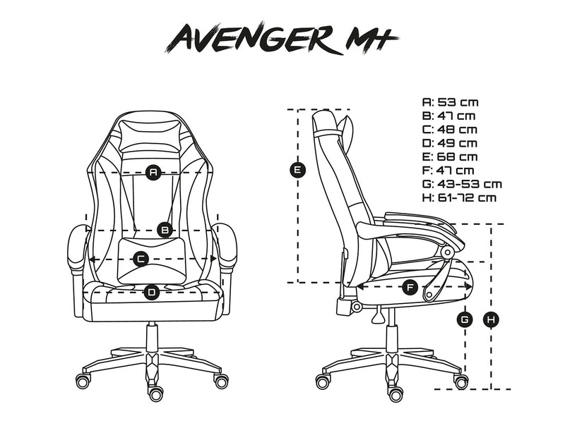 CHAISE GAMING AVENGER M+ NOIR-BLANC FURY